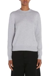 BOTTEGA VENETA BOTTEGA VENETA INTRECCIATO LEATHER PATCH CASHMERE BLEND CREWNECK SWEATER