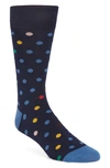 Paul Smith Mens Blues Caleb Spotted Stretch-cotton Blend Socks