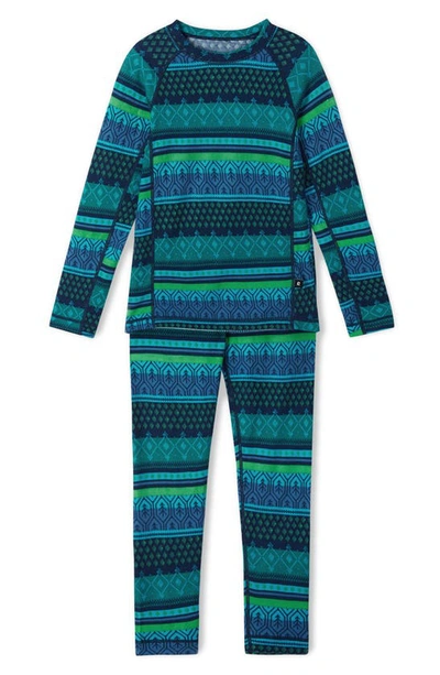Reima Kids' Thermal Base Layer Top & Trousers Set In Navy