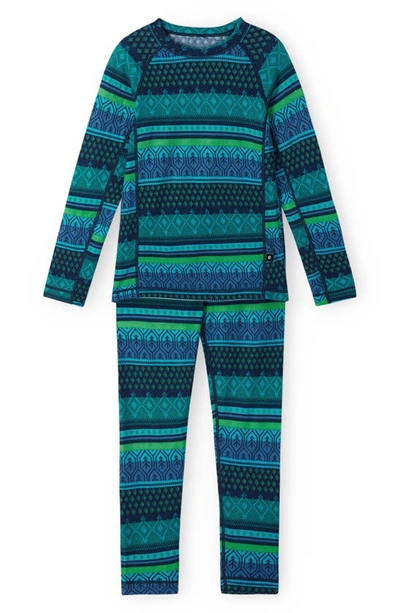 Reima Kids' Thermal Base Layer Top & Trousers Set In Teal