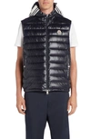 Moncler Clai Quilted Full Zip Hooded Down Vest In Black