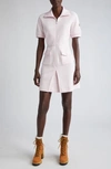 Moncler Short-sleeve Mini Shirtdress In Pastel Pink