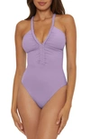 Soluna Braid Trim One-piece Swimsuit In Dove