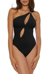 Soluna One-shoulder Cutout One-piece Swimsuit In Black