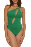Soluna One-shoulder Cutout One-piece Swimsuit In Verdis