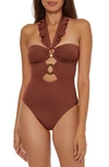 Soluna Ruffle Strappy One-piece Swimsuit In Coconut