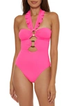 Soluna Ruffle Strappy One-piece Swimsuit In Daiquiri