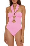 Soluna Ruffle Strappy One-piece Swimsuit In Rosy