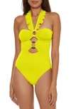 Soluna Ruffle Strappy One-piece Swimsuit In Zesty