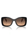 Prada 56mm Gradient Cat Eye Sunglasses In Dark Brown