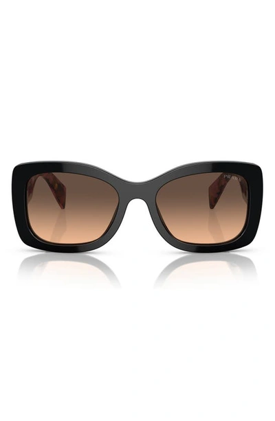 Prada 56mm Gradient Cat Eye Sunglasses In Dark Brown