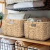 Happimess Leif Rustic Minimalist Hand-woven Hyacinth Nesting Baskets With Handles, Natural (set Of 2)