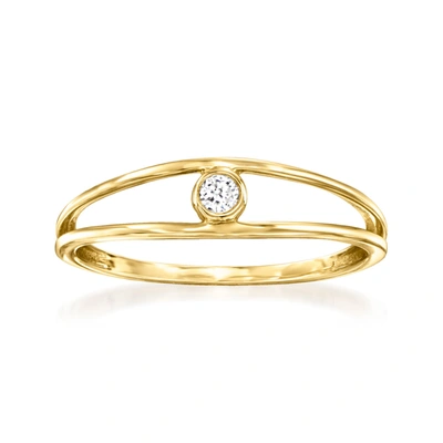 Rs Pure By Ross-simons Diamond-accented Open-space Ring In 14kt Yellow Gold In White