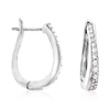 Ross-simons Diamond Hoop Earrings In Sterling Silver In White