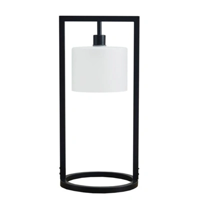 Home Outfitters Black Base/frosted Shade Table Lamp, Great For Bedroom, Living Room, Industrial