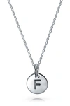 BLING JEWELRY MINIMALIST STERLING SILVER INITIAL PENDANT NECKLACE