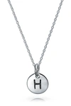 BLING JEWELRY MINIMALIST STERLING SILVER INITIAL PENDANT NECKLACE