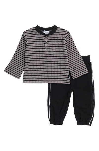 Splendid Boys' Afternoon Stripe Shirt & Pants Set - Baby In Charcoal