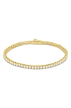 Sterling Forever 14k Gold Plated Cubic Zirconia Tennis Bracelet In Gold