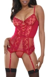 SEVEN 'TIL MIDNIGHT LACE & MESH BUSTIER & G-STRING SET