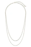 Sterling Forever Serenity Mixed Chain Necklace In Silver