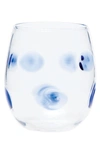 Vietri Drop Blue Stemless Wine Glass