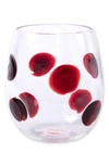 Vietri Drop Stemless Wine Glass In Red