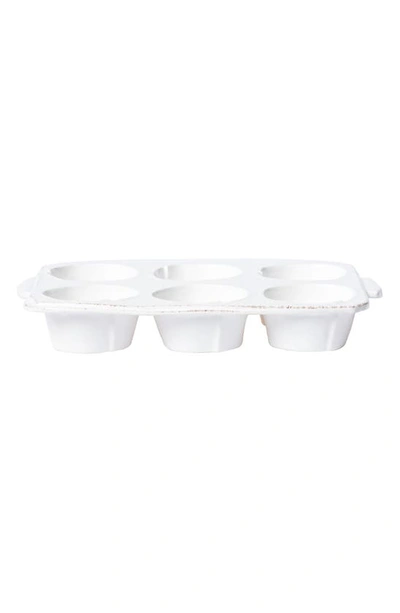 Vietri Lastra Muffin Tin In White