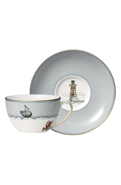 Wedgwood Sailor's Farewell Breakfast Cup And Saucer Set In Grey