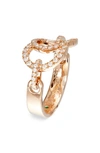 COURBET CELESTE LAB CREATED DIAMOND ROSE GOLD RING