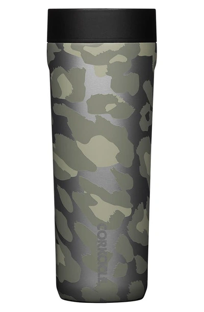 Corkcicle Insulated Travel Cup In Snow Leopard