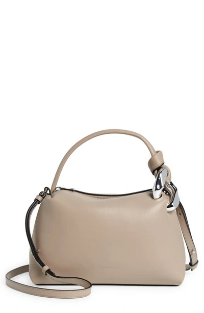 Jw Anderson Corner Small Zip Leather Shoulder Bag In Taupe