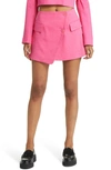 Frame Pink Button Miniskirt In Flamingo