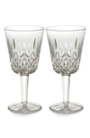 Waterford Lismore Large Crystal Glass Goblet 410ml Set Of Two In Clear