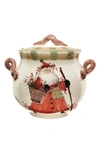 Vietri Old St. Nick Biscotti Jar In Multi