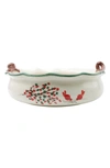 Vietri Old St. Nick Large Fireplace Handled Scallop Bowl In Fireplace