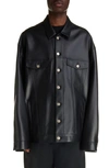 BALENCIAGA OVERSIZE LEATHER SHIRT JACKET