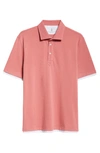 Brunello Cucinelli Men's Cotton Pique Polo Shirt In C9713 Rose