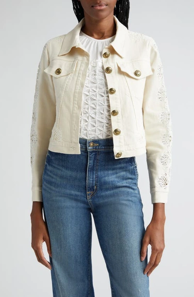 Ramy Brook Nalani Jacket In Ecru Lace Denim