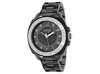 Coach Boyfriend Smoked Grey Plastic Bracelet Watch 14501389 In Gray/smoke Gray