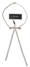 Dolce & Gabbana Beige Silk Clear Crystal Bow Waist Belt In Beige