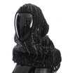 Dolce & Gabbana Black Knitted Sequin Hood Scarf Hat In Black