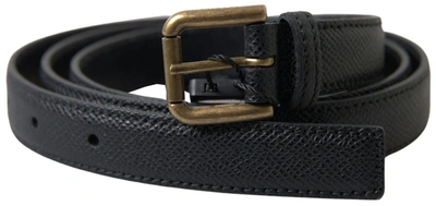 DOLCE & GABBANA DOLCE & GABBANA ELEGANT BLACK ITALIAN LEATHER MEN'S BELT