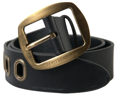 DOLCE & GABBANA DOLCE & GABBANA SLEEK ITALIAN LEATHER BELT WITH METAL MEN'S BUCKLE