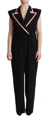Dolce & Gabbana Black Wool Blend Sleeveless Jumpsuit Dress In Black