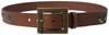 Dolce & Gabbana Brown Leather #dgfamly Square Buckle Belt In Brown