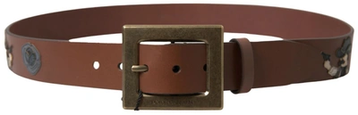 Dolce & Gabbana Brown Leather #dgfamly Square Buckle Belt