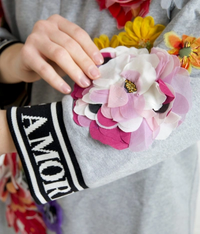 Dolce & Gabbana Grey Dg Amore Queen Floral Pullover Jumper