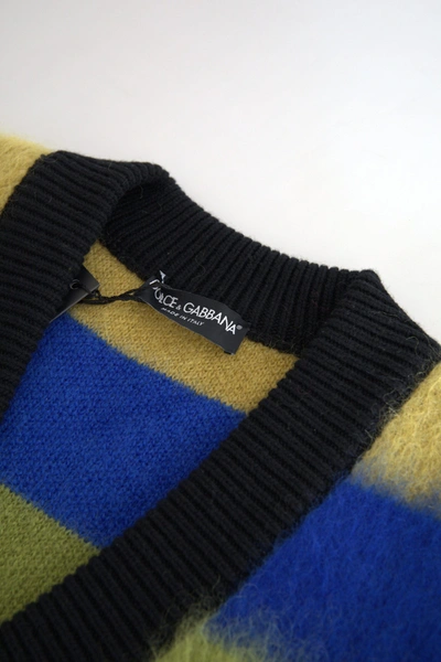 Dolce & Gabbana Multicolor Stripes V-neck Pullover Jumper