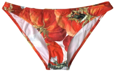 DOLCE & GABBANA DOLCE & GABBANA CHIC PUMPKIN PRINT BIKINI WOMEN'S BOTTOMS